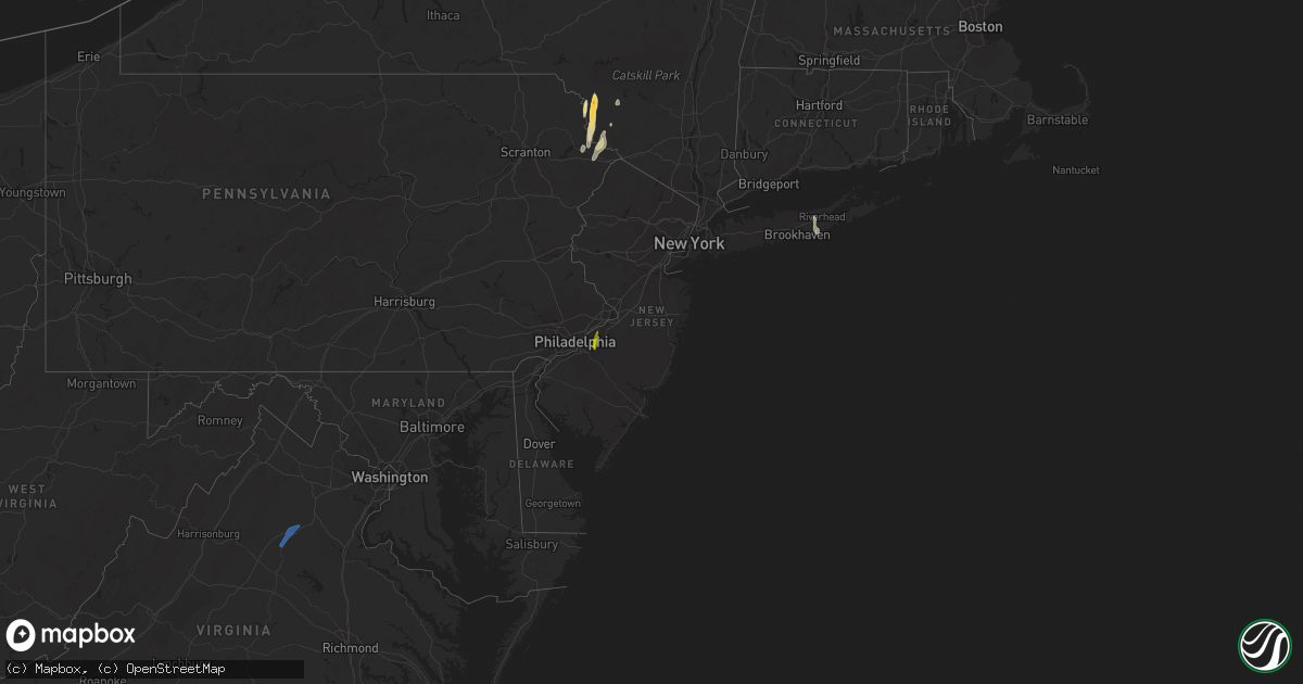 Hail map in New Jersey on April 22, 2023
