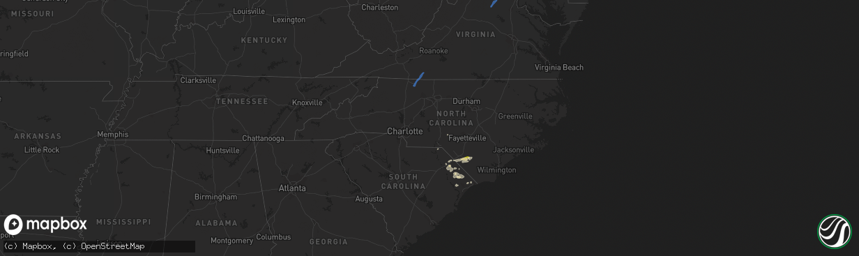 Hail map in North Carolina on April 22, 2023