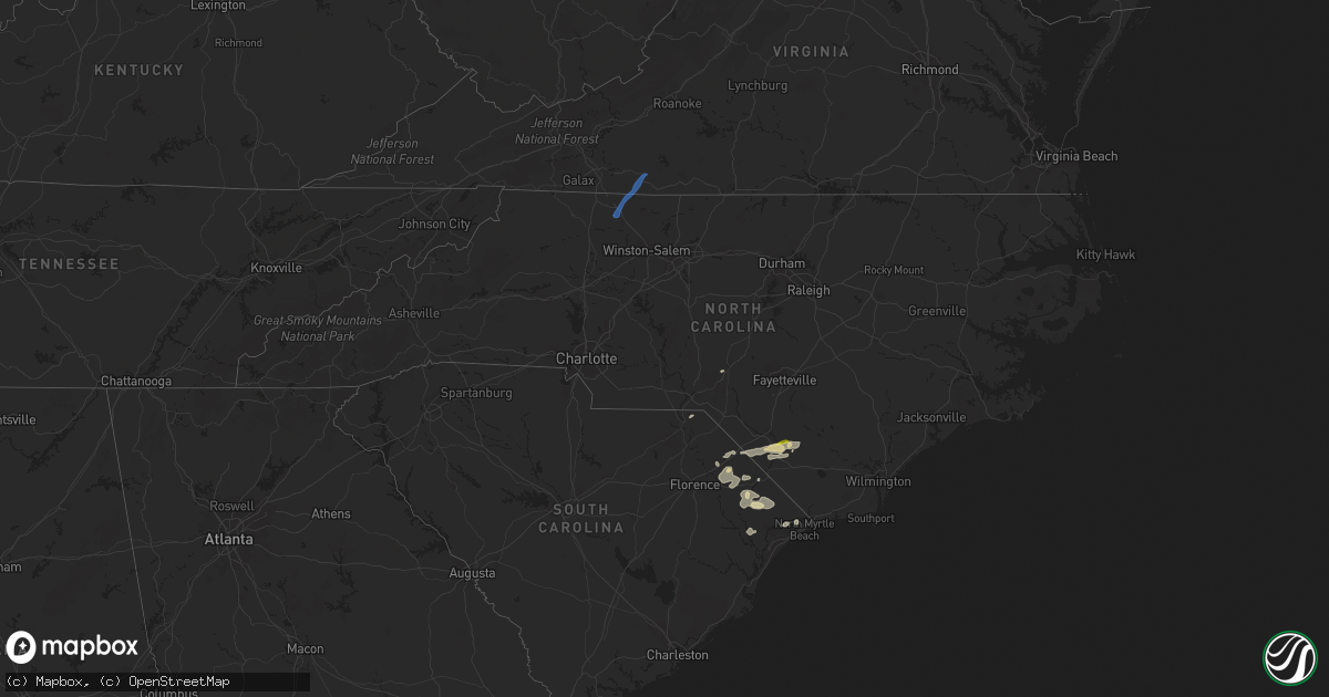 Hail map in North Carolina on April 22, 2023