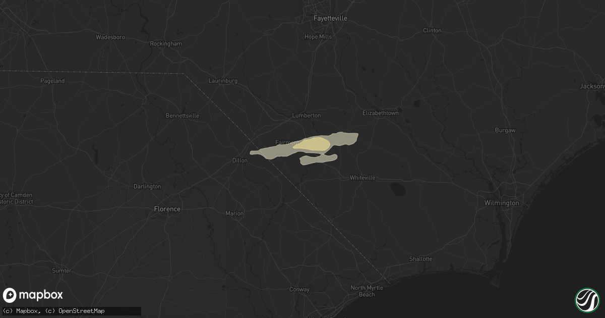 Hail map in Orrum, NC on April 22, 2023
