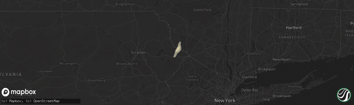 Hail map in Shohola, PA on April 22, 2023