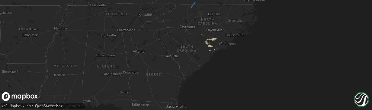 Hail map in South Carolina on April 22, 2023