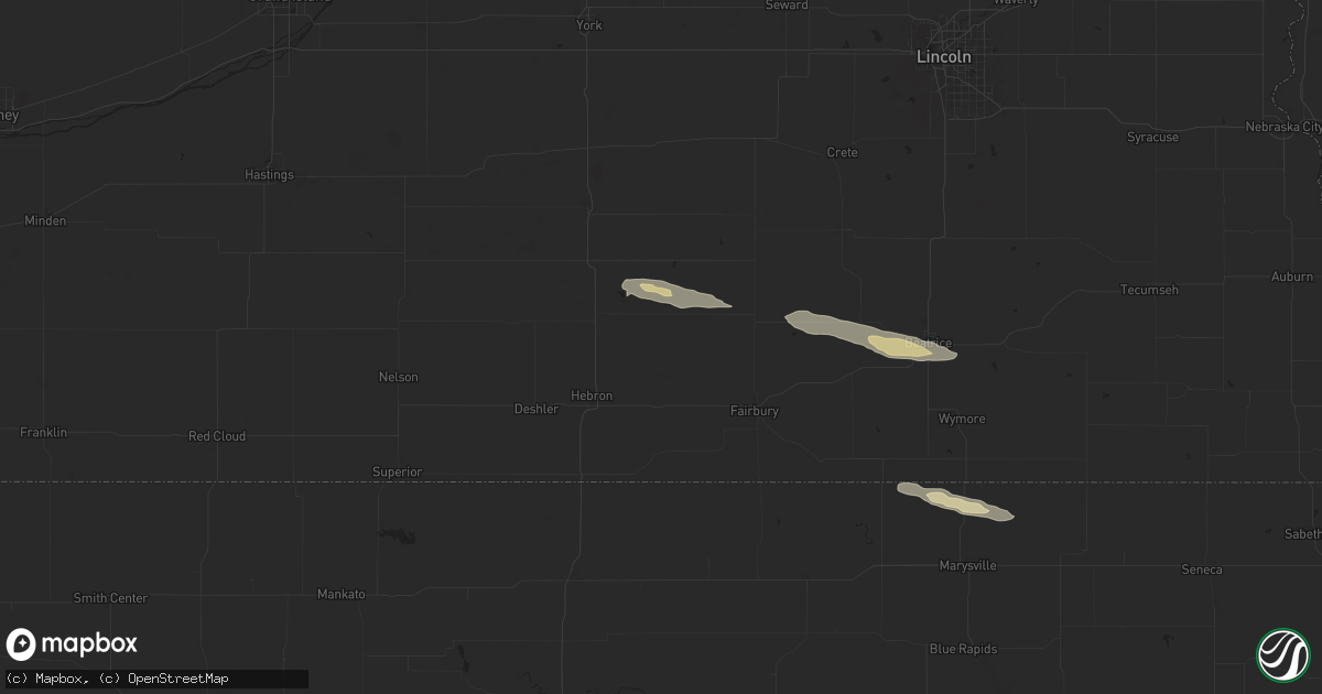 Hail map in Alexandria, NE on April 22, 2024