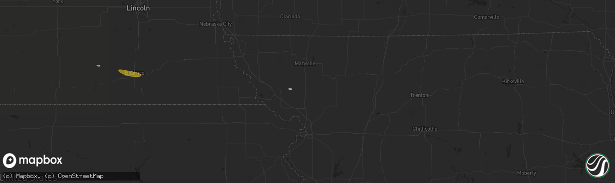 Hail map in Bolckow, MO on April 22, 2024
