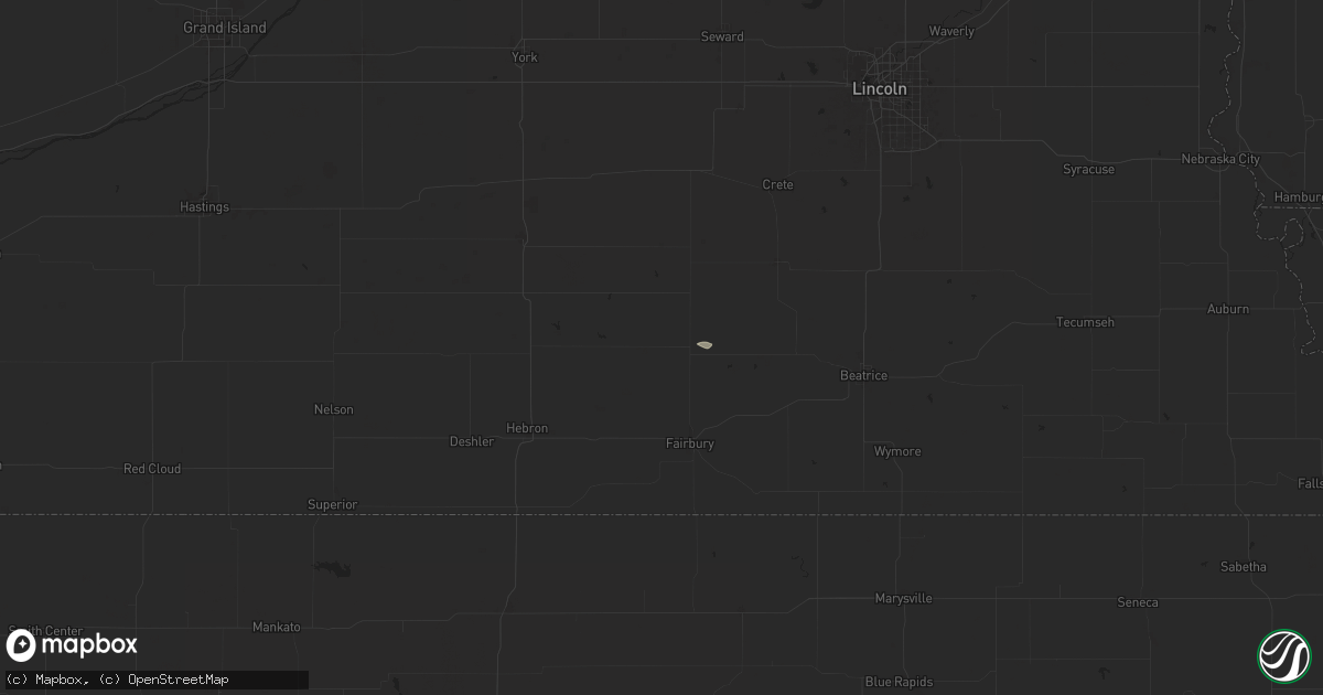 Hail map in Daykin, NE on April 22, 2024