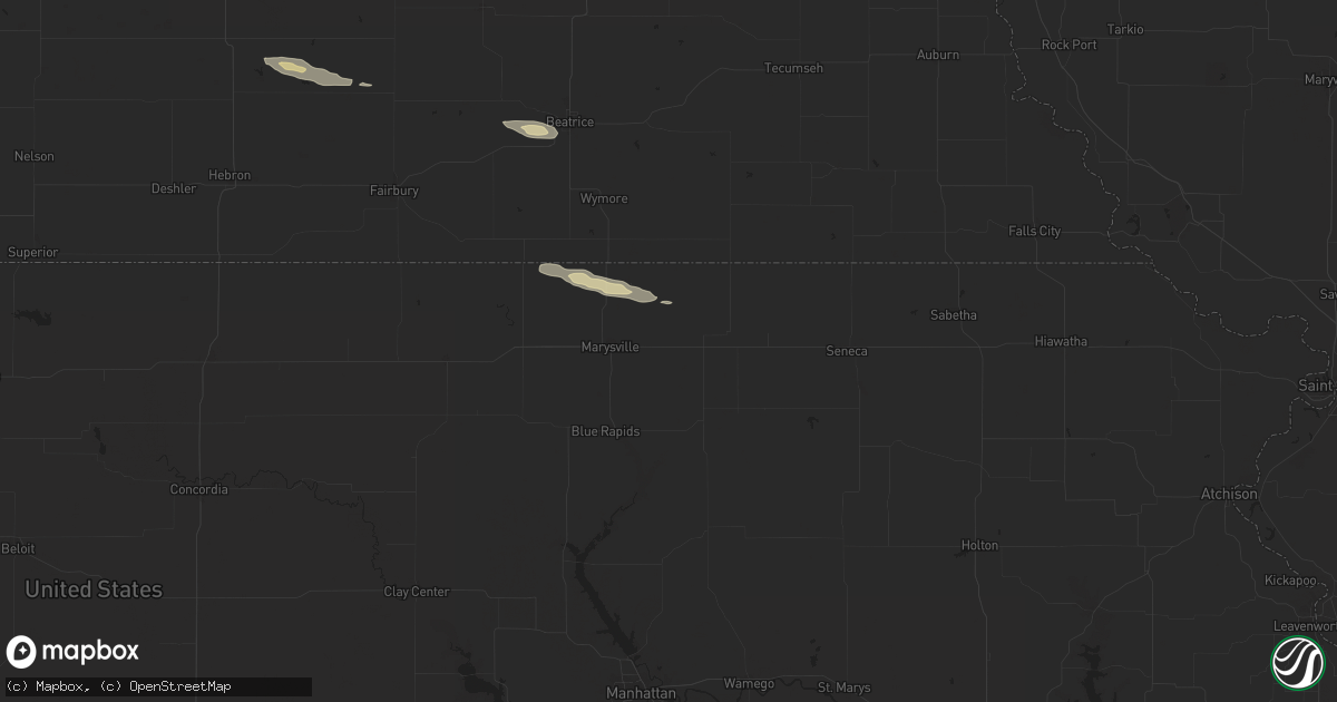 Hail map in Home, KS on April 22, 2024