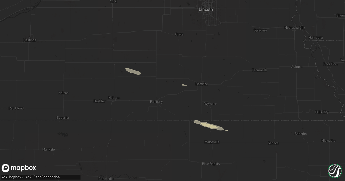 Hail map in Jansen, NE on April 22, 2024