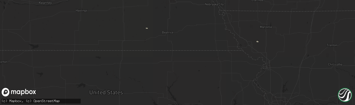 Hail map in Oketo, KS on April 22, 2024