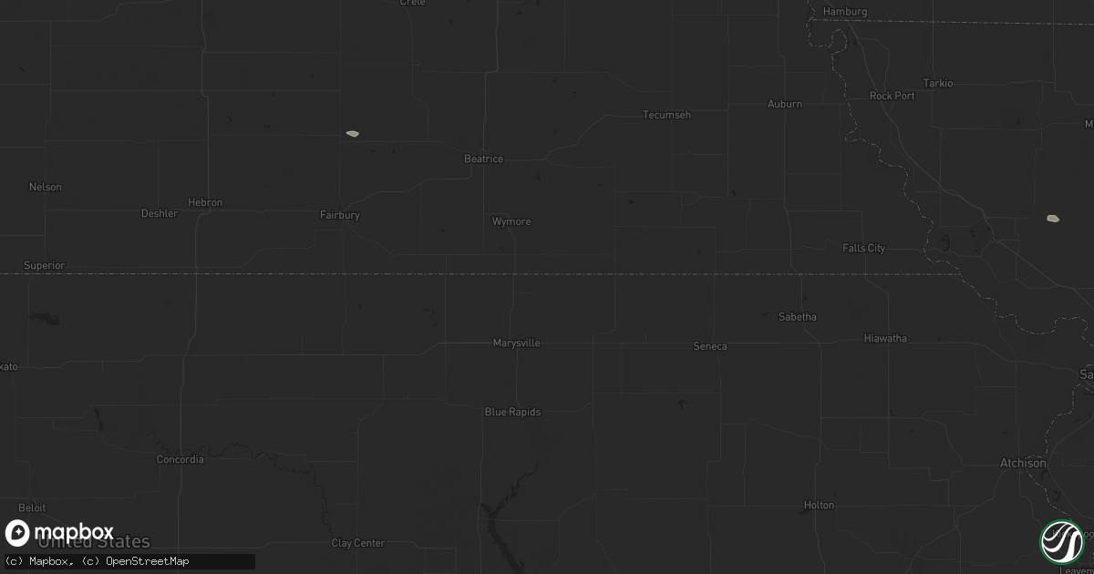 Hail map in Oketo, KS on April 22, 2024