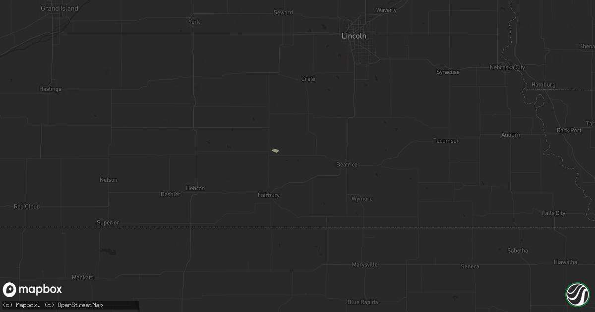 Hail map in Plymouth, NE on April 22, 2024