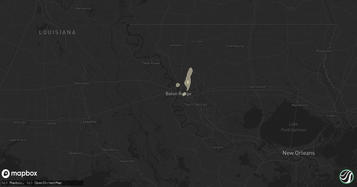 Hail map in Baton Rouge, LA on April 22, 2025