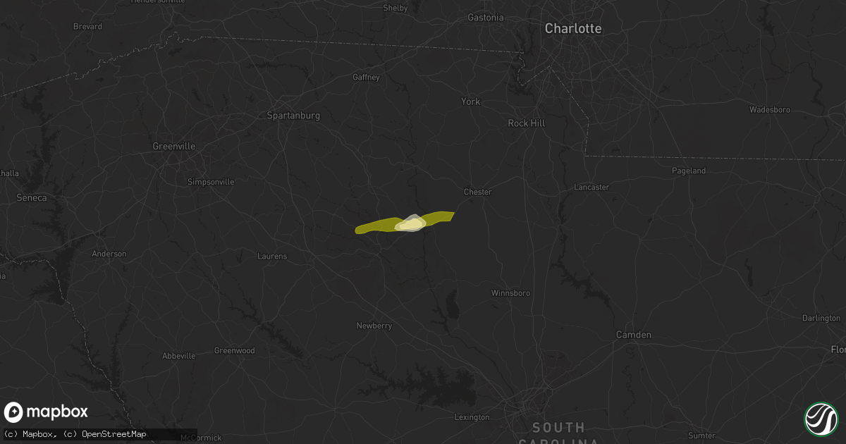 Hail map in Carlisle, SC on April 22, 2025