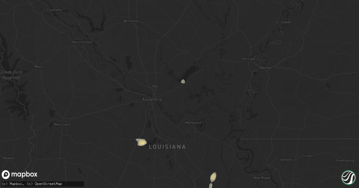 Hail map in Deville, LA on April 22, 2025