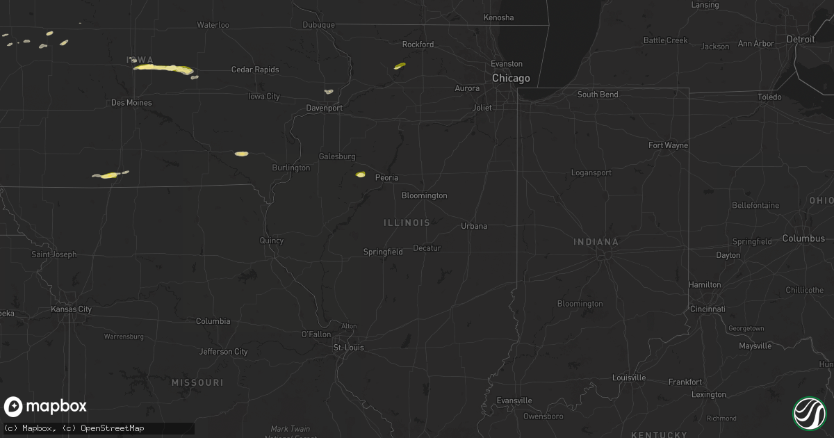 Hail map in Illinois on April 22, 2025