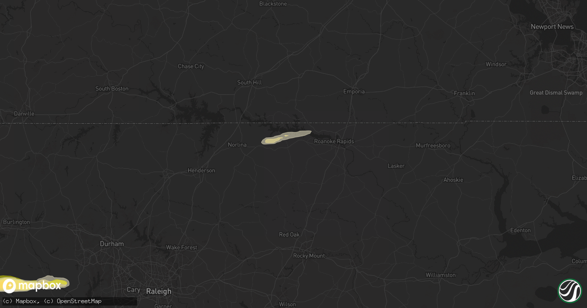 Hail map in Littleton, NC on April 22, 2025