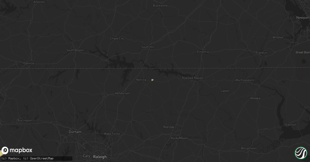 Hail map in Macon, NC on April 22, 2025
