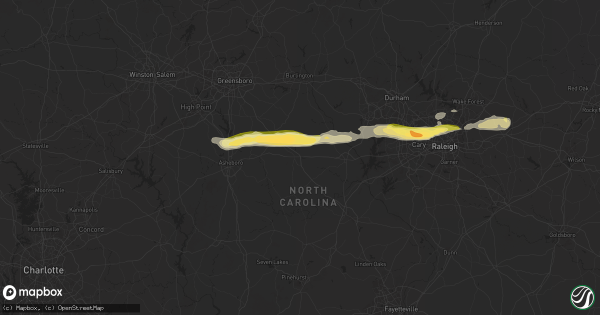 Hail map in Siler City, NC on April 22, 2025