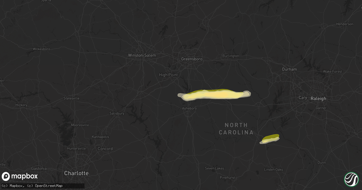 Hail map in Sophia, NC on April 22, 2025