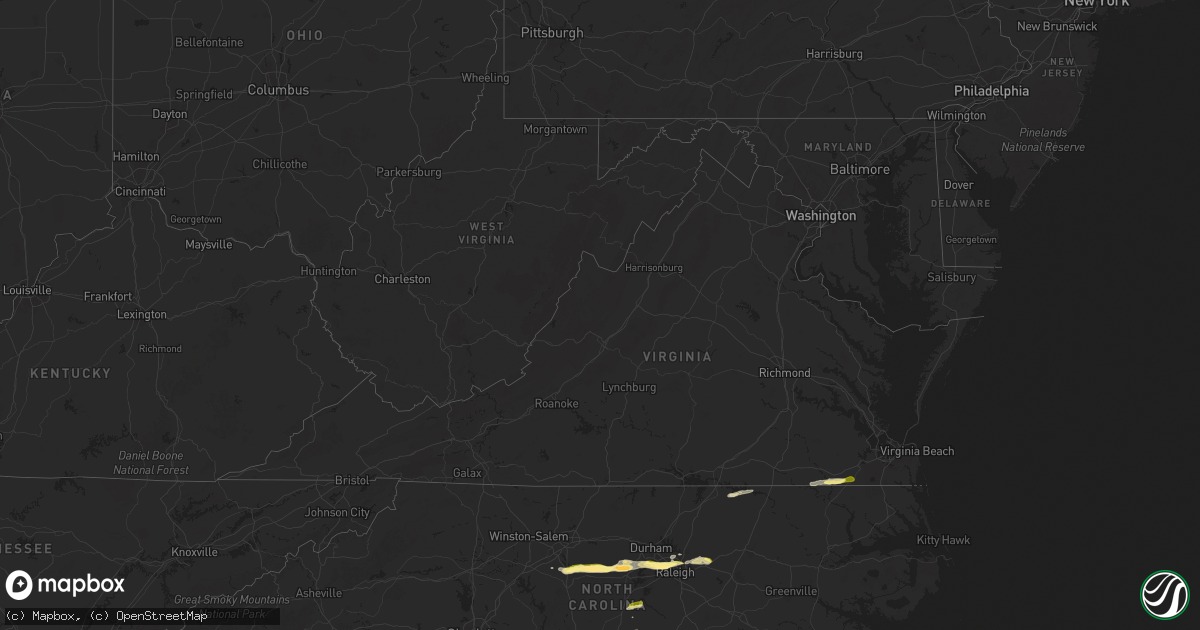 Hail map in Virginia on April 22, 2025