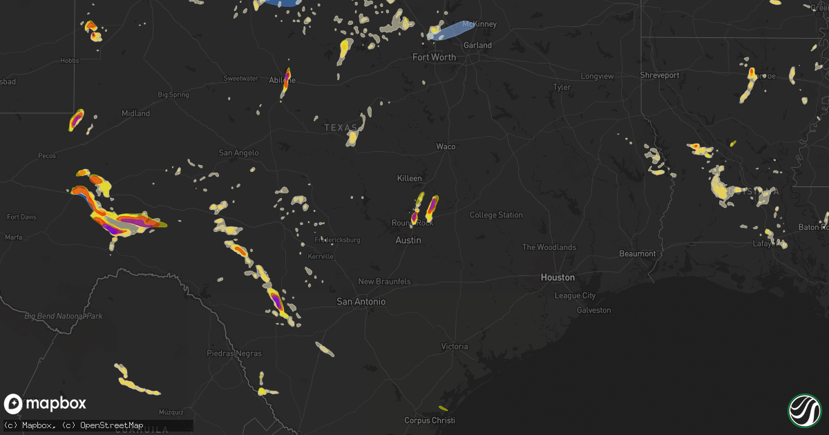 Hail map on April 22, 2025