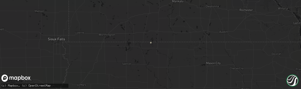 Hail map in Dolliver, IA on April 22, 2026