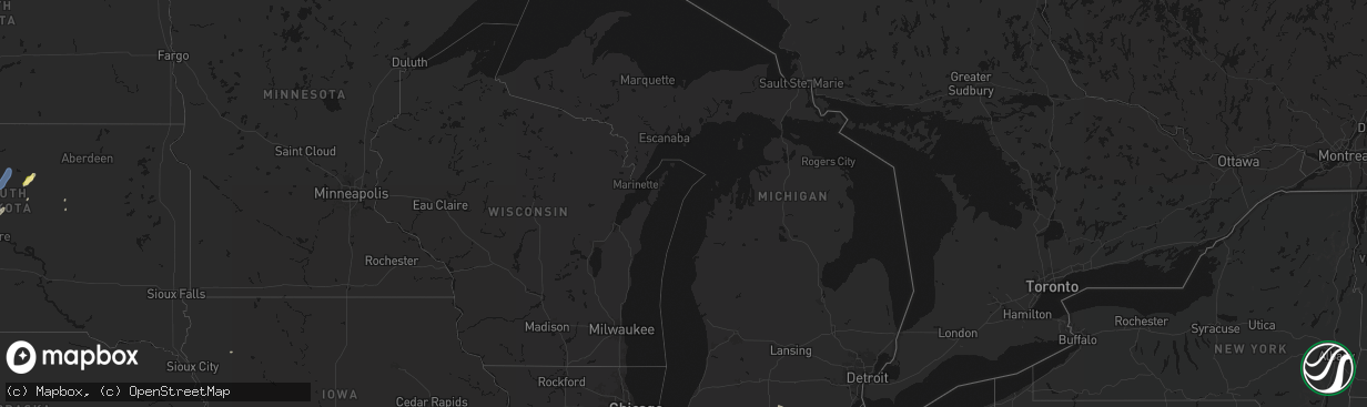 Hail map in Michigan on April 22, 2026