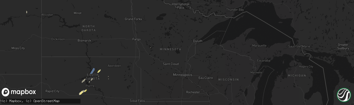 Hail map in Minnesota on April 22, 2026