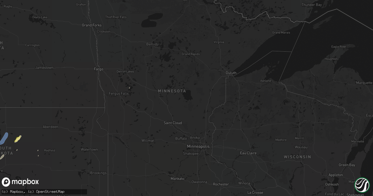 Hail map in Minnesota on April 22, 2026