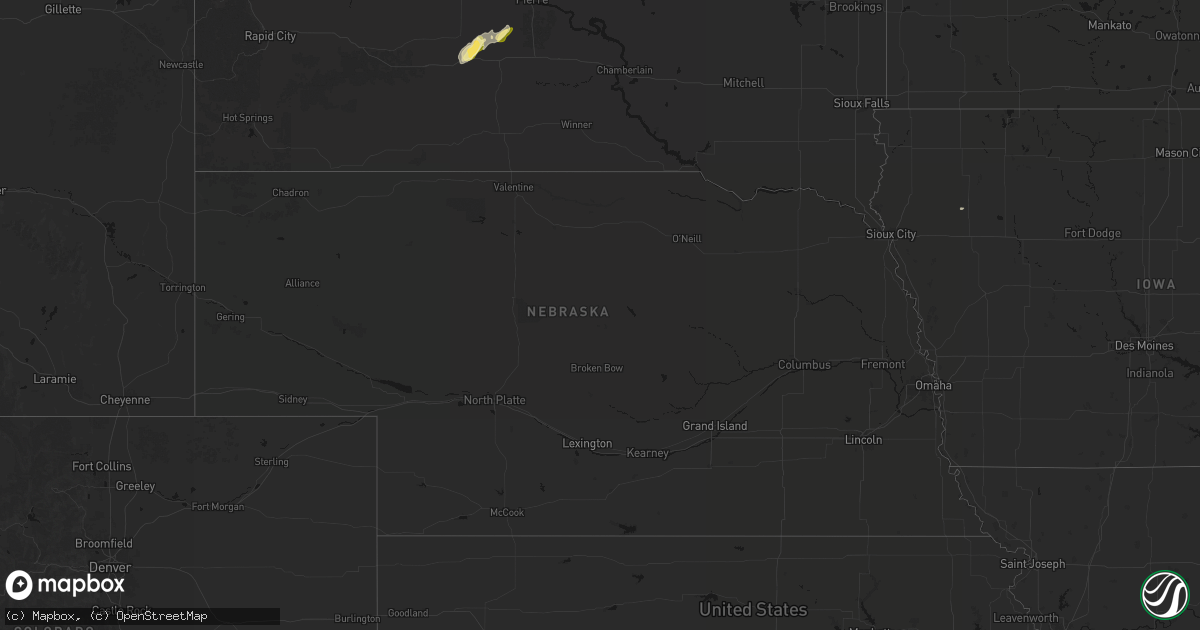 Hail map in Nebraska on April 22, 2026