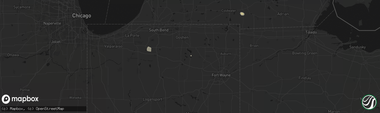 Hail map in North Webster, IN on April 22, 2026