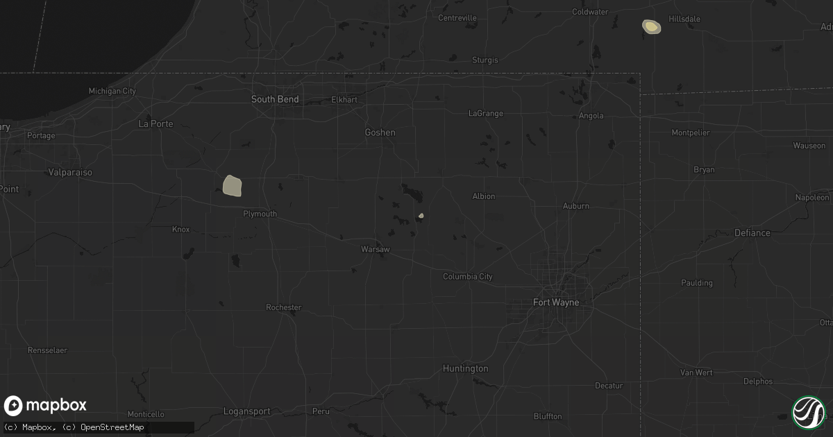 Hail map in North Webster, IN on April 22, 2026