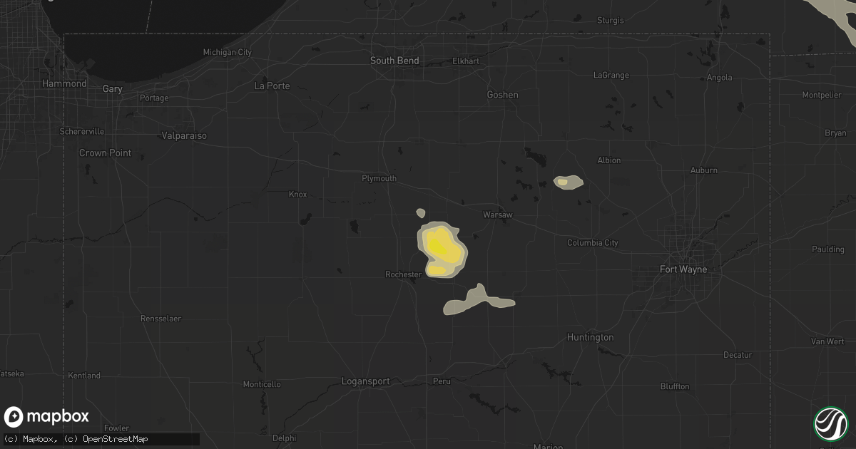 Hail map in Tippecanoe, IN on April 22, 2026