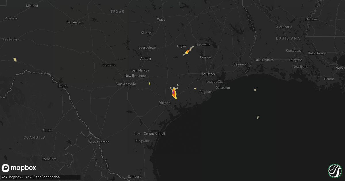Hail map on April 22, 2026