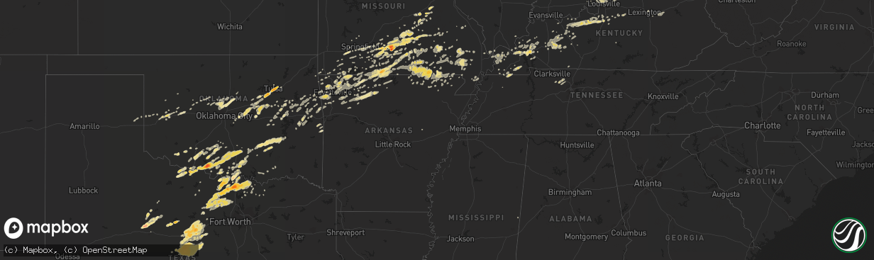 Hail map in Oklahoma on April 23, 2011
