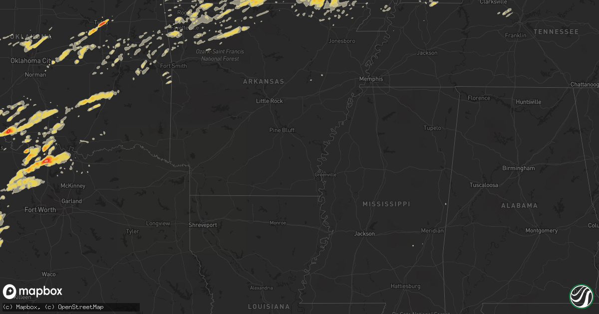 Hail map on April 23, 2011
