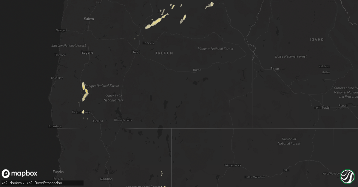 Hail map in Oregon on April 23, 2012