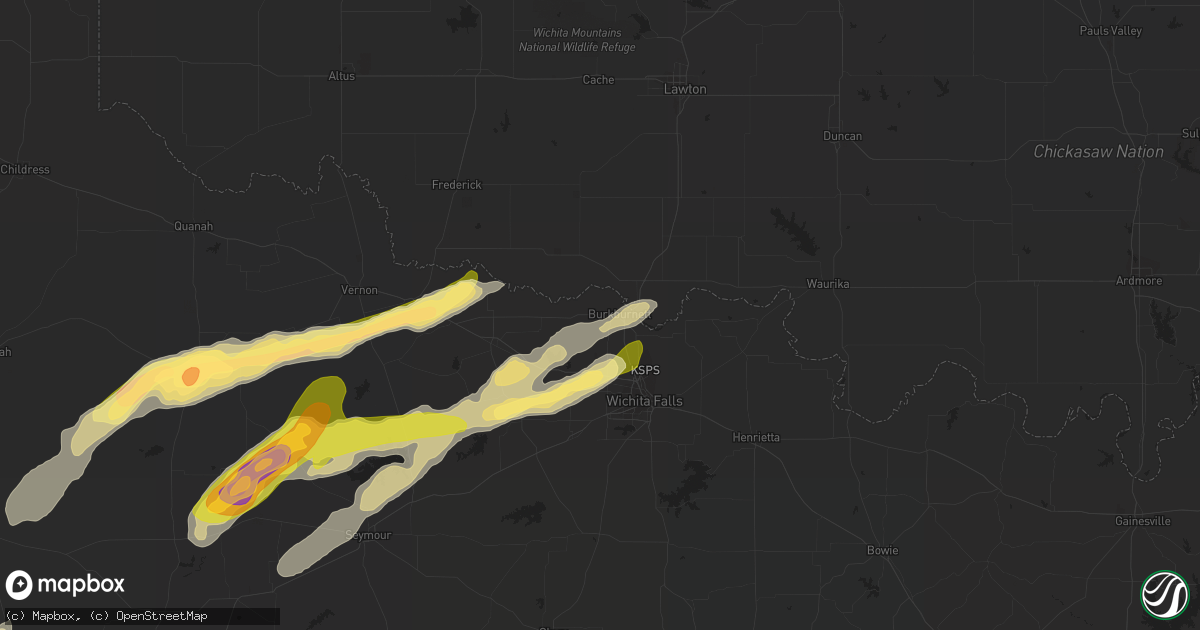 Hail map in Burkburnett, TX on April 23, 2014