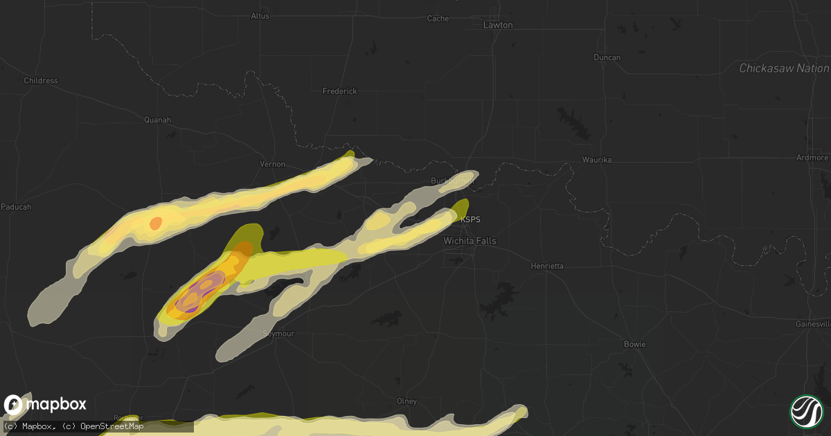 Hail map in Iowa Park, TX on April 23, 2014