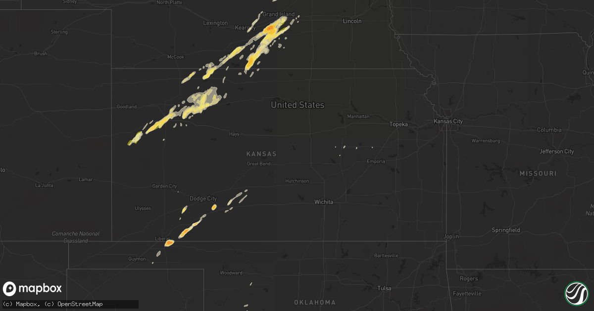 Hail map in Kansas on April 23, 2014