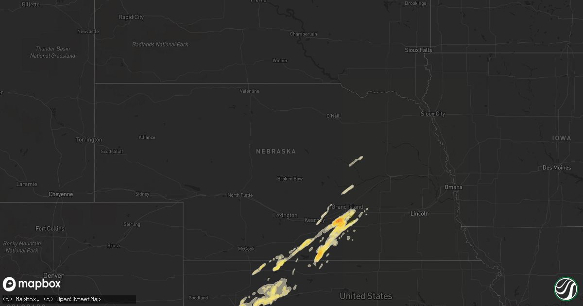 Hail map in Nebraska on April 23, 2014