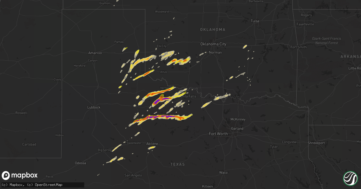 Hail map on April 23, 2014