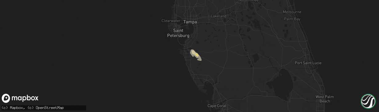 Hail map in Bradenton, FL on April 23, 2015