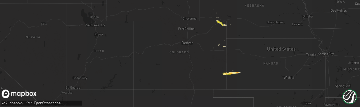 Hail map in Colorado on April 23, 2015