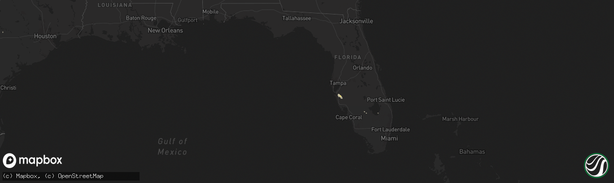 Hail map in Florida on April 23, 2015