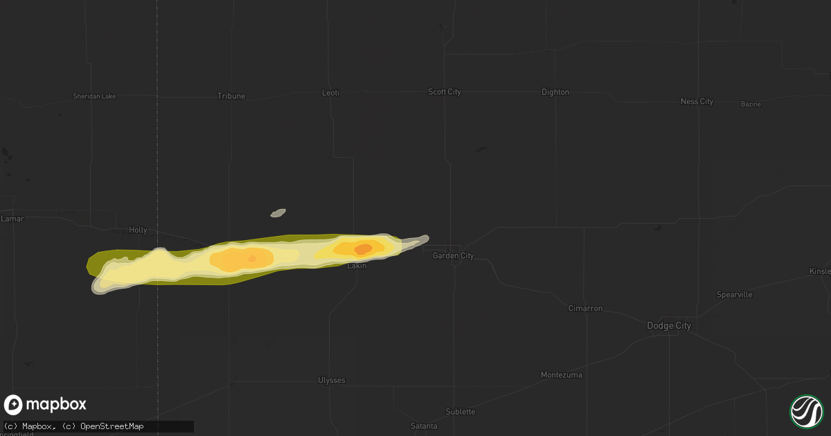 Hail map in Holcomb, KS on April 23, 2015