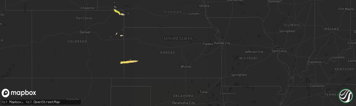 Hail map in Kansas on April 23, 2015