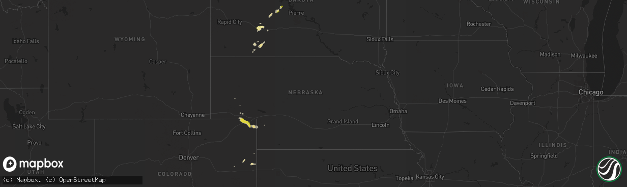 Hail map in Nebraska on April 23, 2015