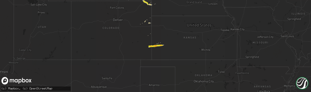 Hail map on April 23, 2015