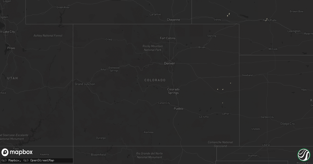 Hail map in Colorado on April 23, 2016