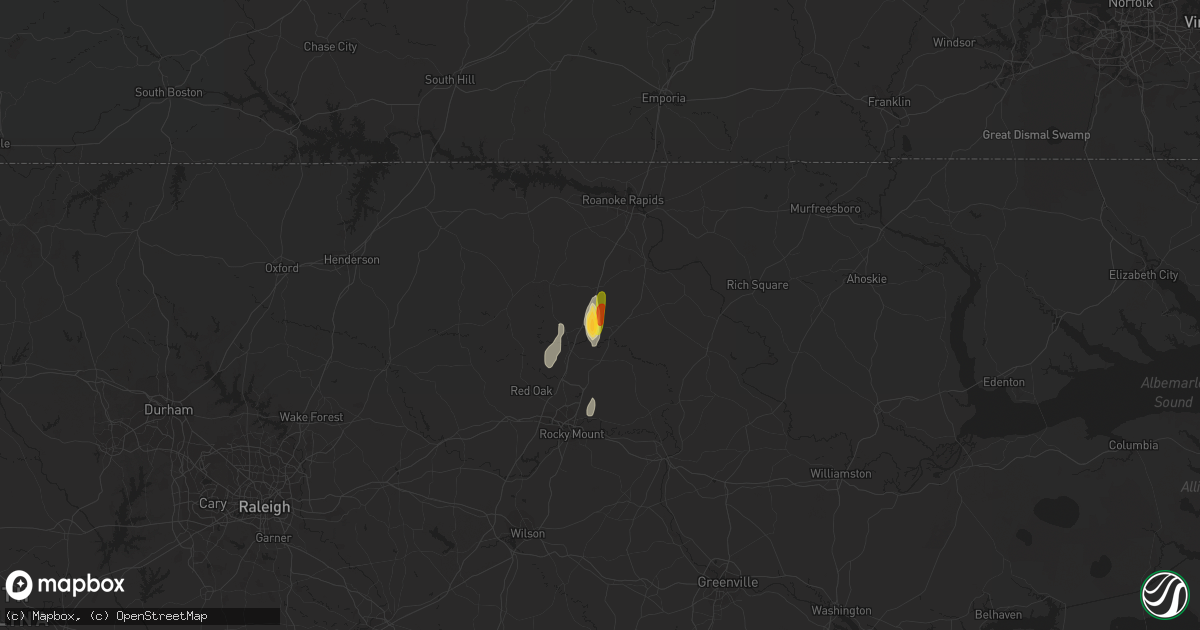 Hail map in Enfield, NC on April 23, 2016